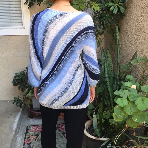 Vintage 80’s multicolored hand knitted sweater - Picture 4 of 8